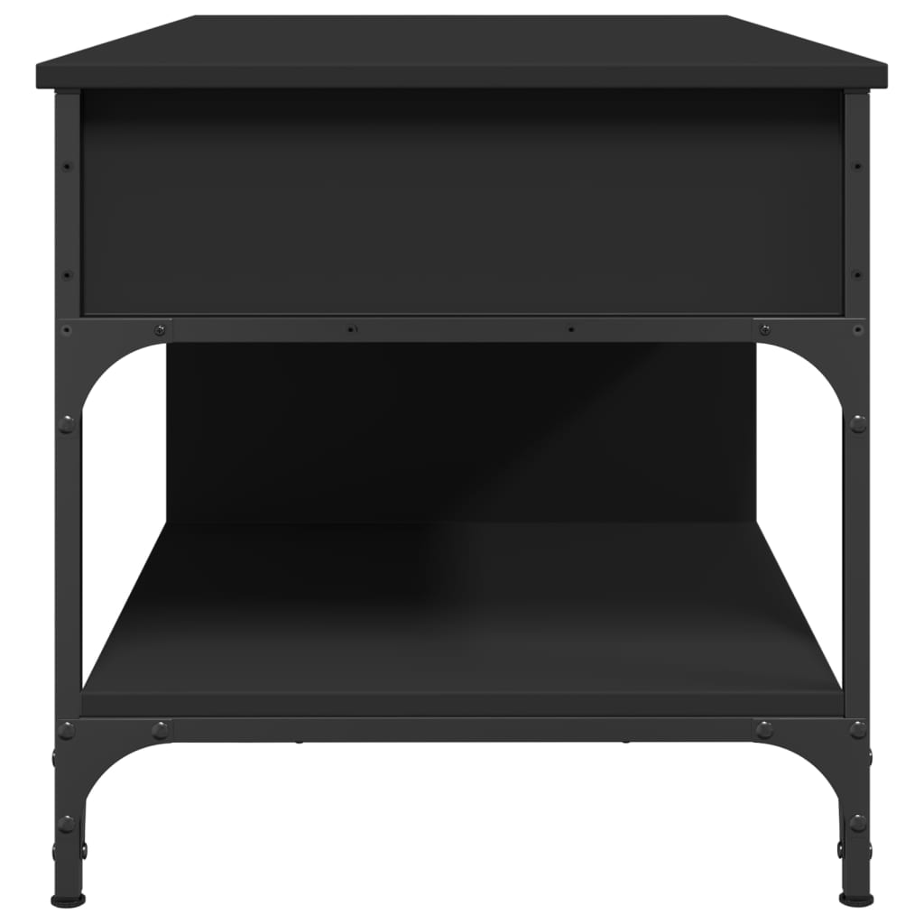 Tavolino da Salotto Nero 100x50x50cm Legno Multistrato Metallo 845366