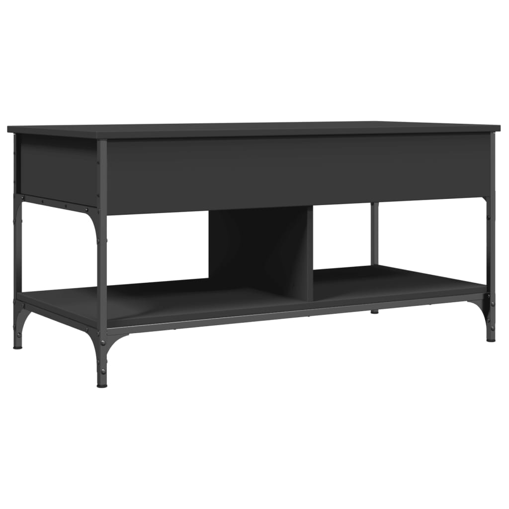 Tavolino da Salotto Nero 100x50x50cm Legno Multistrato Metallo 845366