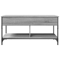 Tavolino Salotto Grigio Sonoma 100x50x50 cm Multistrato Metallo 845369