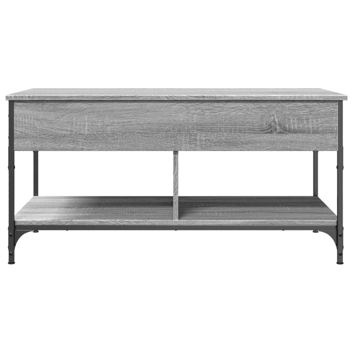 Tavolino Salotto Grigio Sonoma 100x50x50 cm Multistrato Metallo 845369