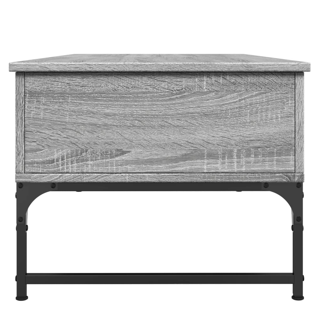 Tavolino Salotto Grigio Sonoma 100x50x40cm Multistrato Metallo 845379