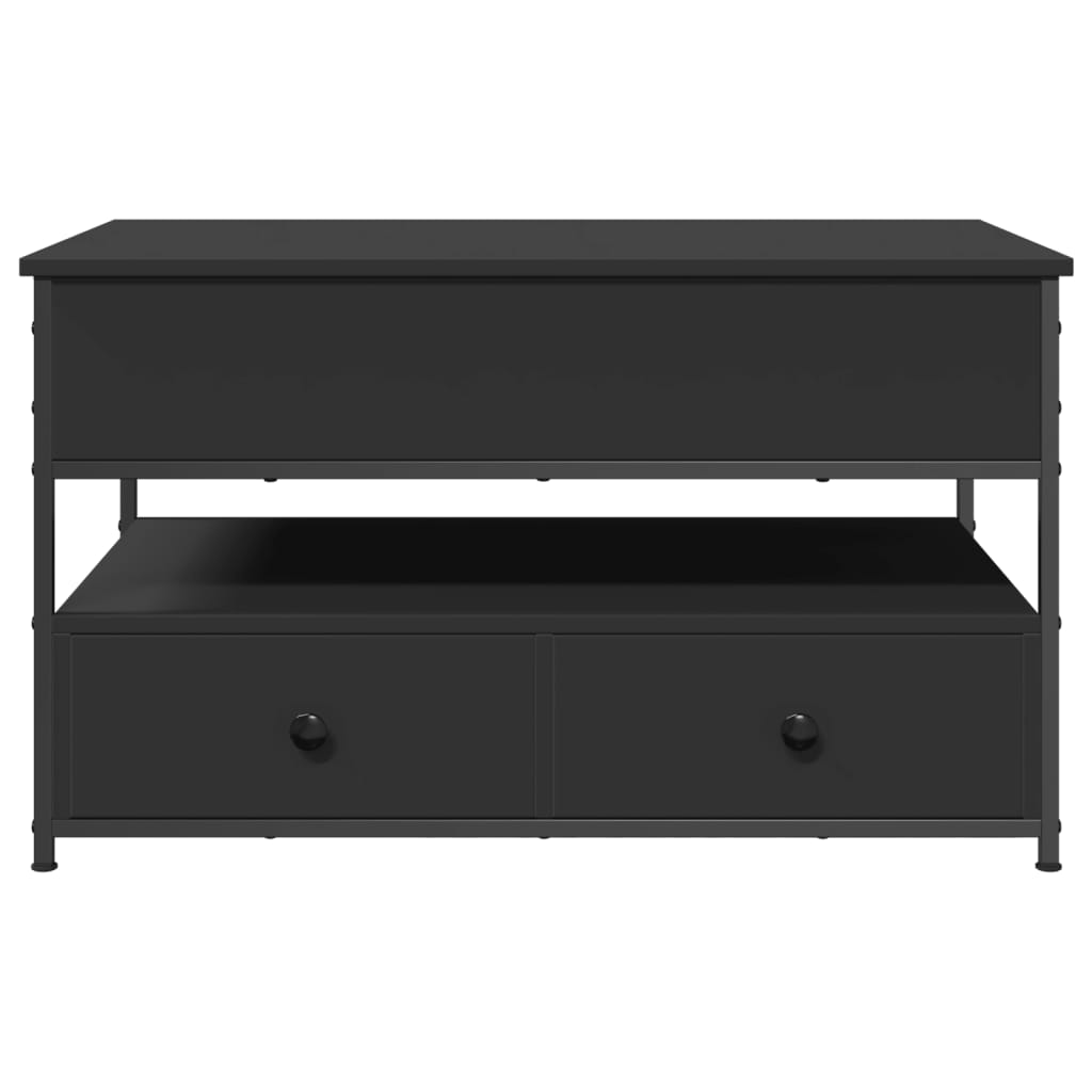 Tavolino da Salotto Nero 85x50x50cm Legno Multistrato e Metallo 845386