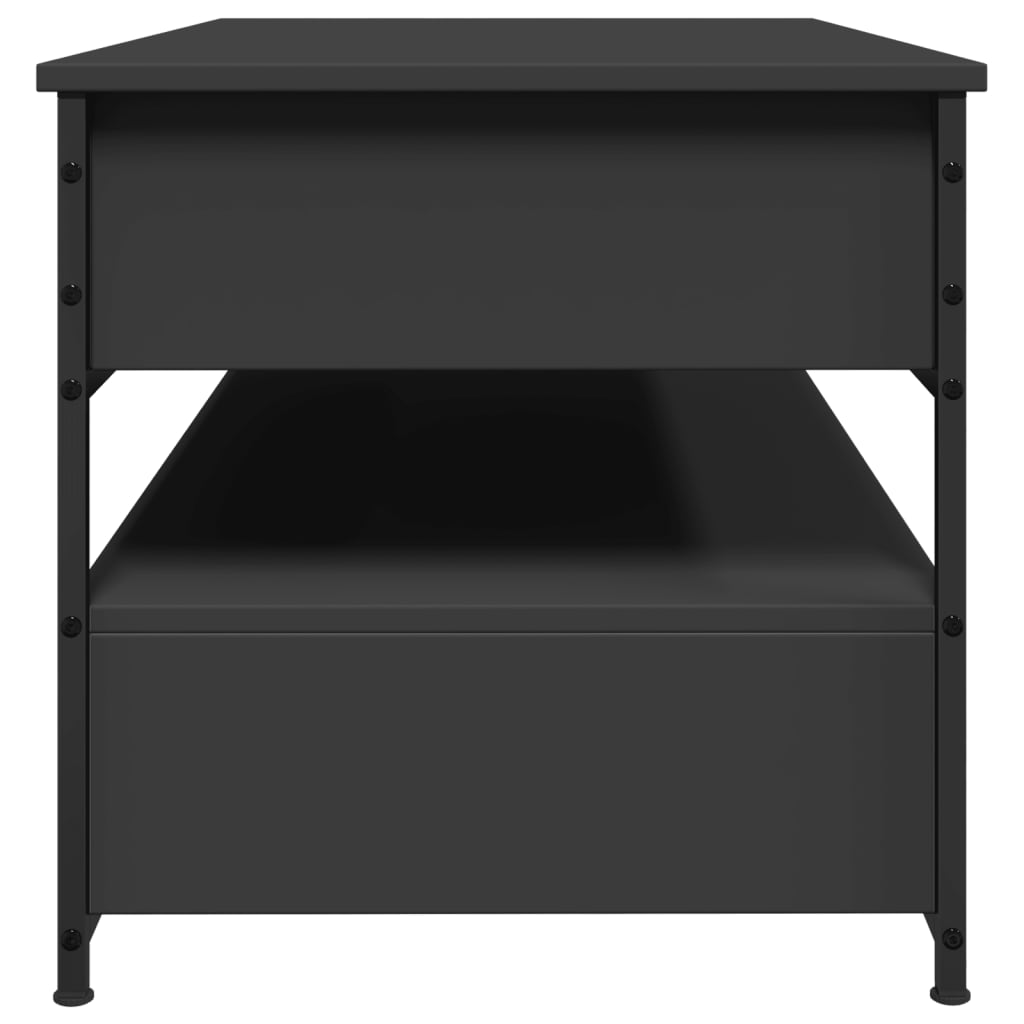 Tavolino da Salotto Nero 85x50x50cm Legno Multistrato e Metallo 845386