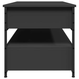 Tavolino da Salotto Nero 85x50x50cm Legno Multistrato e Metallo 845386