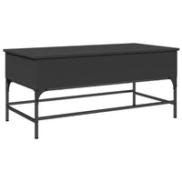 Tavolino Salotto Nero 100x50x45 cm Legno Multistrato e Metallo 845396