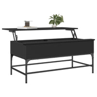 Tavolino Salotto Nero 100x50x45 cm Legno Multistrato e Metallo 845396