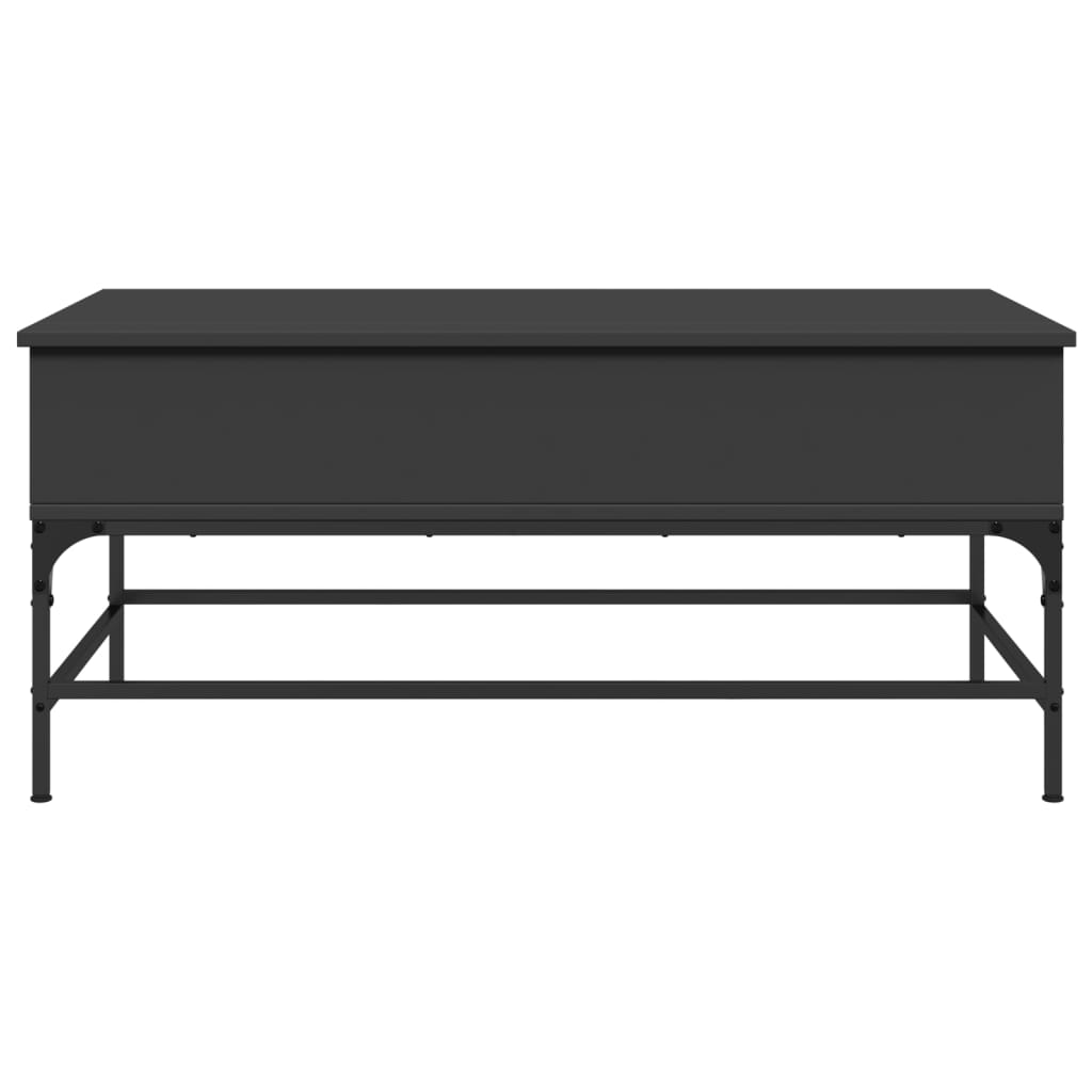 Tavolino Salotto Nero 100x50x45 cm Legno Multistrato e Metallo 845396