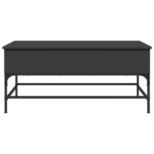 Tavolino Salotto Nero 100x50x45 cm Legno Multistrato e Metallo 845396