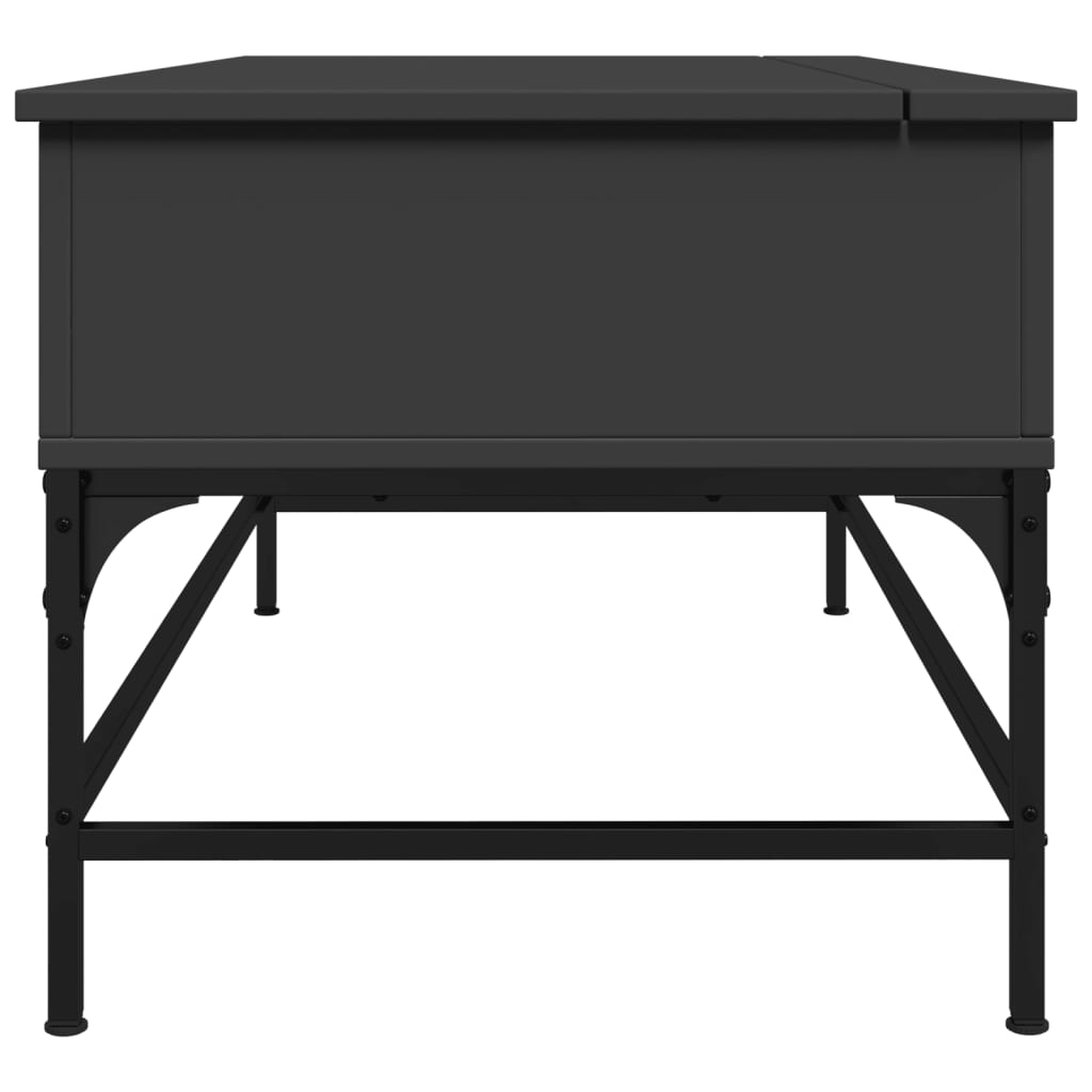 Tavolino Salotto Nero 100x50x45 cm Legno Multistrato e Metallo 845396