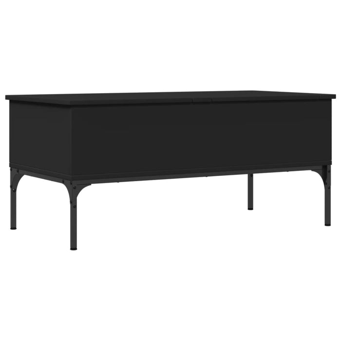 Tavolino Salotto Nero 100x50x45 cm Legno Multistrato e Metallo 845411