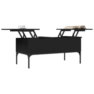 Tavolino Salotto Nero 100x50x45 cm Legno Multistrato e Metallo 845411