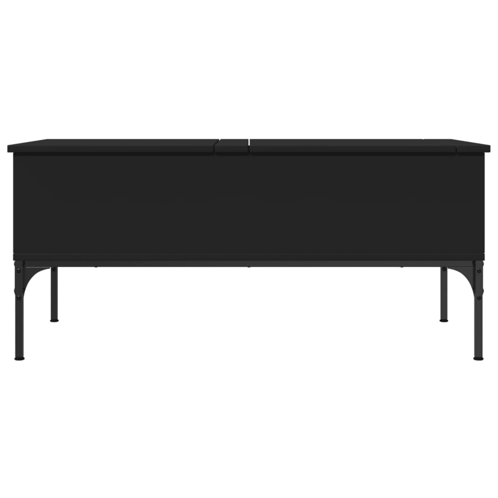 Tavolino Salotto Nero 100x50x45 cm Legno Multistrato e Metallo 845411