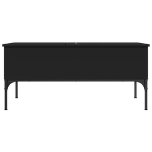 Tavolino Salotto Nero 100x50x45 cm Legno Multistrato e Metallo 845411