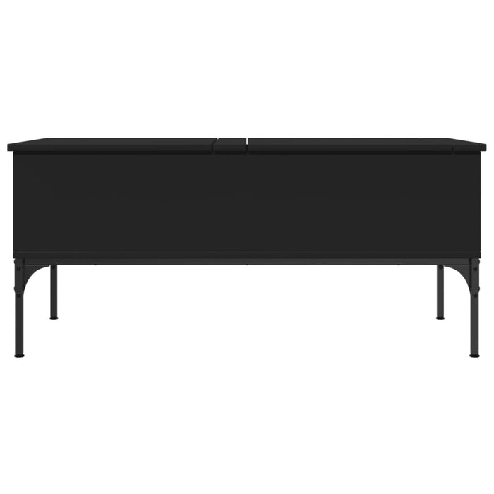 Tavolino Salotto Nero 100x50x45 cm Legno Multistrato e Metallo 845411