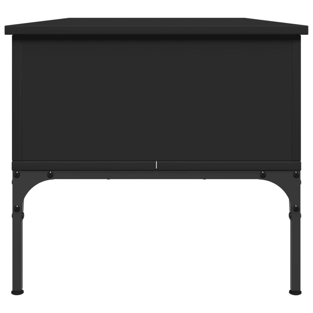 Tavolino Salotto Nero 100x50x45 cm Legno Multistrato e Metallo 845411