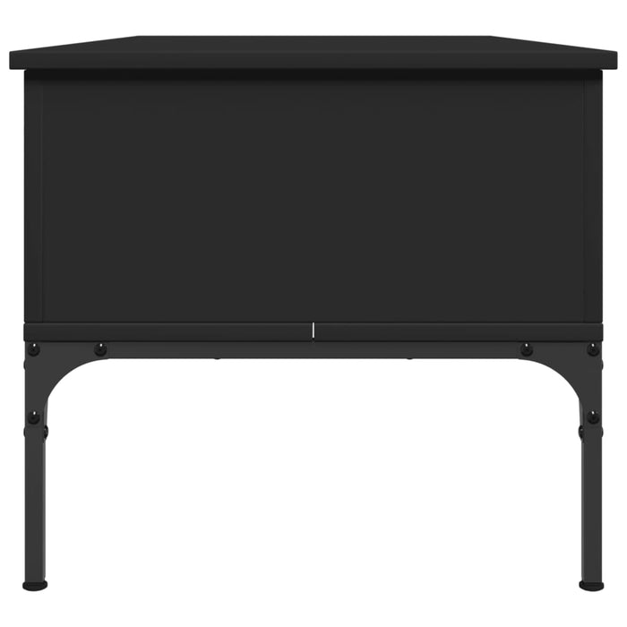 Tavolino Salotto Nero 100x50x45 cm Legno Multistrato e Metallo 845411