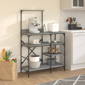 Mobile Cucina Grigio Sonoma 90x40x132 cm Multistrato e Metallocod mxl 89488