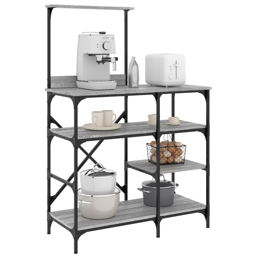 Mobile Cucina Grigio Sonoma 90x40x132 cm Multistrato e Metallocod mxl 89488