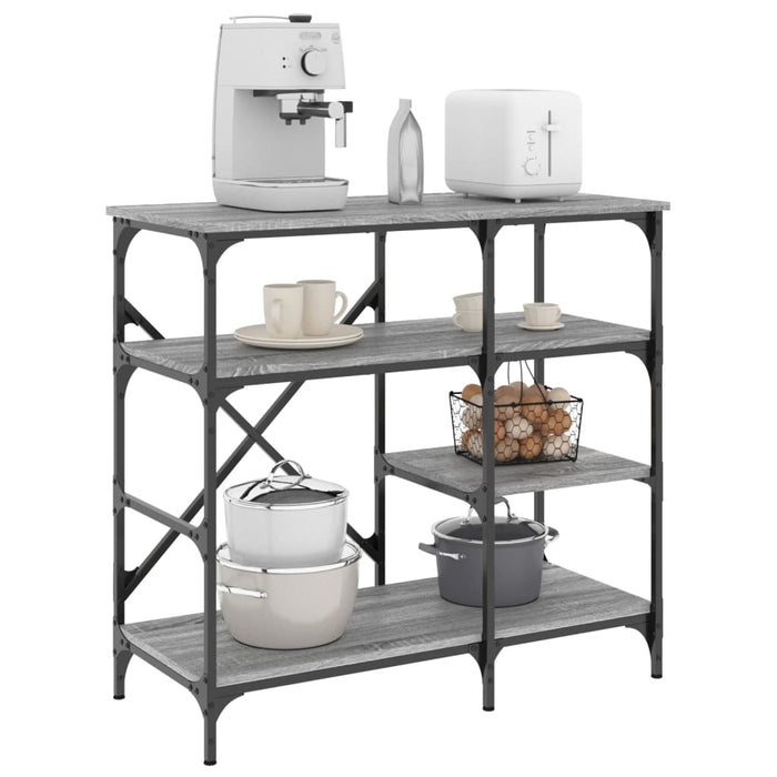 Mobile Cucina Grigio Sonoma 90x40x84 cm Multistrato e Metallocod mxl 113752