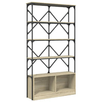 Libreria Rovere Sonoma 100x26x180cm Legno Multistrato e Metallocod mxl 89490