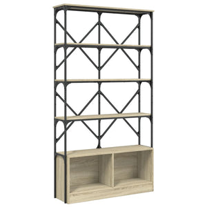 Libreria Rovere Sonoma 100x26x180cm Legno Multistrato e Metallocod mxl 89490