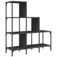 Libreria Nera 92x30x102 cm in Legno Multistrato e Metallo 845436