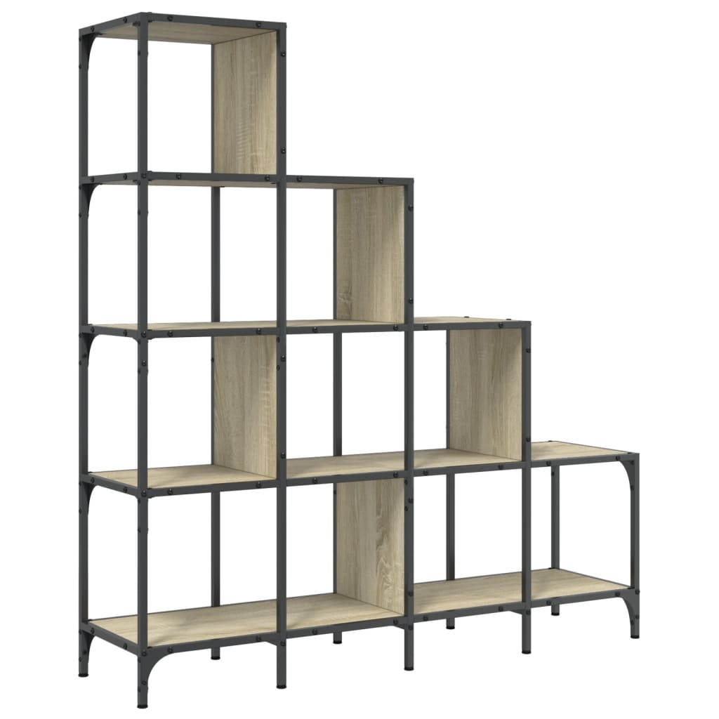 Libreria Rovere Sonoma 122x30x132cm Legno Multistrato e Metallo 845442