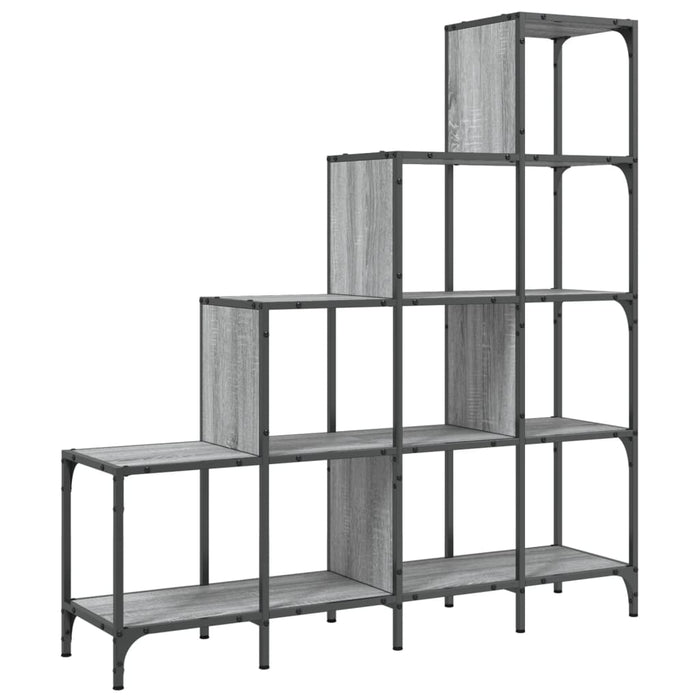 Libreria Grigio Sonoma 122x30x132cm Legno Multistrato e Metallo 845444