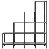 Libreria Grigio Sonoma 122x30x132cm Legno Multistrato e Metallo 845444