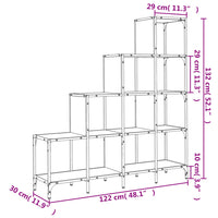 Libreria Grigio Sonoma 122x30x132cm Legno Multistrato e Metallo 845444