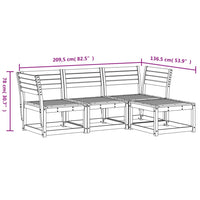 Set Salotto da Giardino 4 pz Marrone Cera Legno Massello Pino 3216907