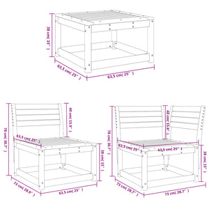 Set Salotto da Giardino 4 pz Marrone Cera Legno Massello Pino 3216907