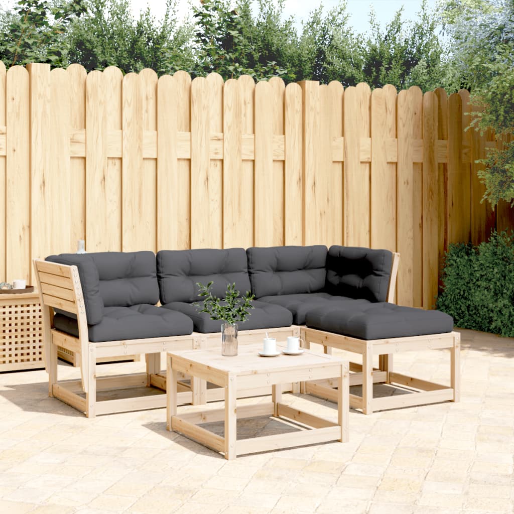 Set Divani da Giardino 4 pz con Cuscini Legno Massello di Pino 3216910