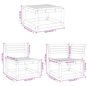 Set Salotto da Giardino 7 pz in Legno Massello di Pino 3216925