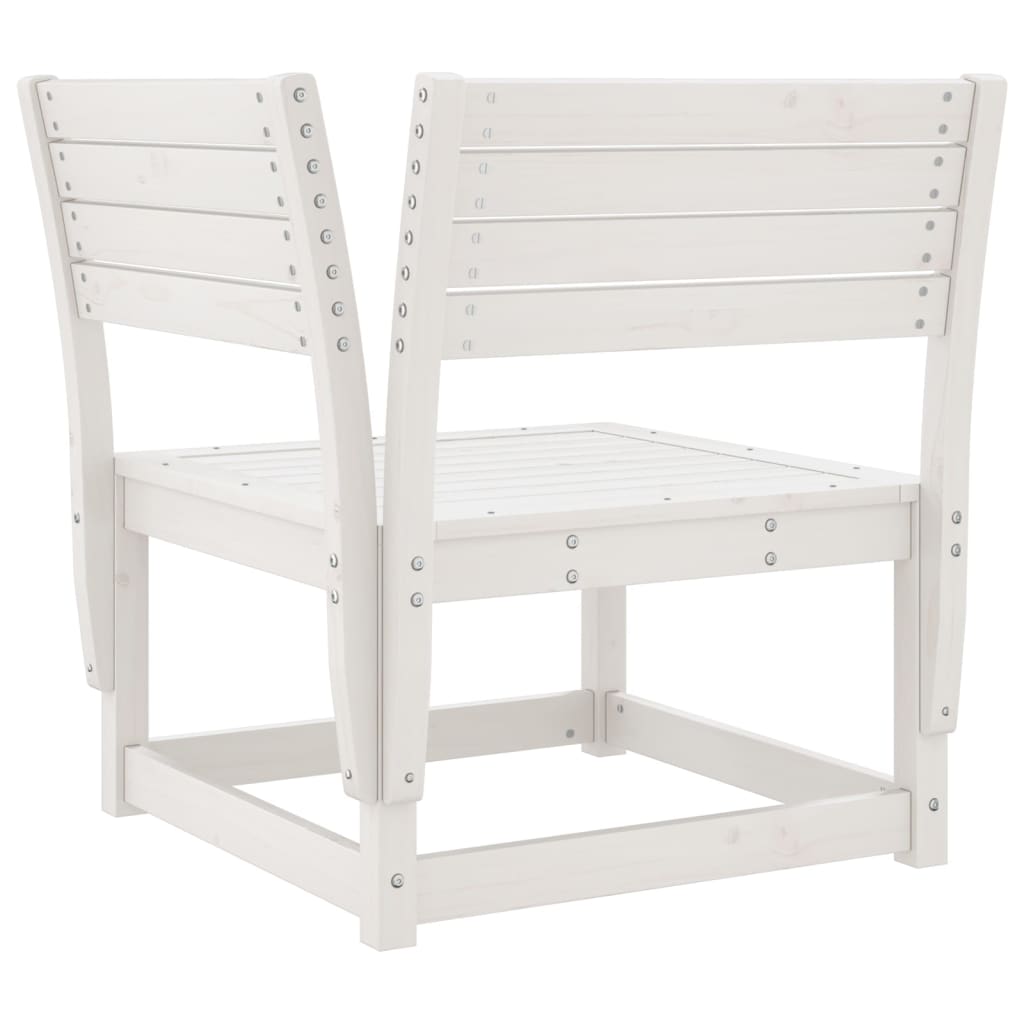 Set Salotto da Giardino 7 pz Bianco in Legno Massello di Pino 3216926