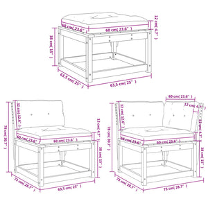 Set Salotto Giardino 7 pz Cuscini Antracite Legno Massello Pino 3216935