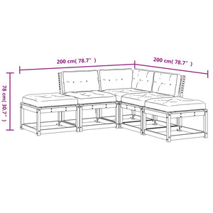 Set Divani Giardino 5pz con Cuscini Marrone Cera Massello Pino 3216967