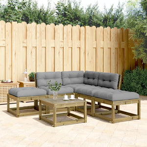 Set Divani da Giardino 5pz con Cuscini Legno Impregnato di Pino 3216969