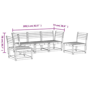 Set Divani da Giardino 5 pz in Legno Massello di Pino 3216970