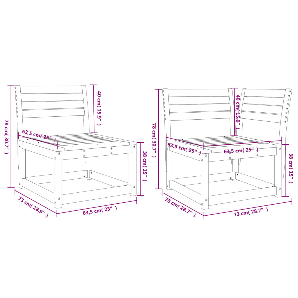 Set Divani da Giardino 5 pz in Legno Massello di Pino 3216970