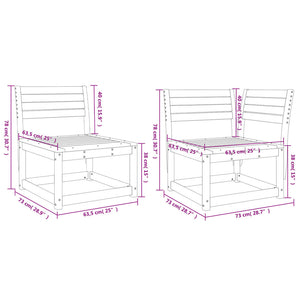 Set Divani da Giardino 5 pz in Legno Massello di Pino 3216970