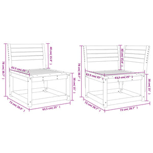 Set Divani da Giardino 5 pz Marrone Cera Legno Massello Pino 3216972