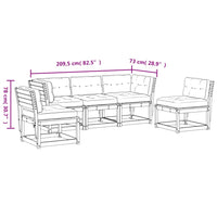 Set Divani Giardino 5 pz con Cuscini Legno Massello di Douglas 3216983