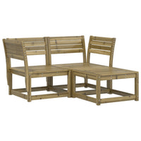 Set Divani da Giardino 3 pz in Legno Impregnato di Pino 3216989