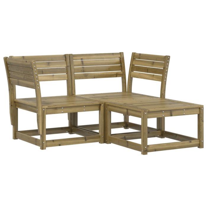 Set Divani da Giardino 3 pz in Legno Impregnato di Pino 3216989