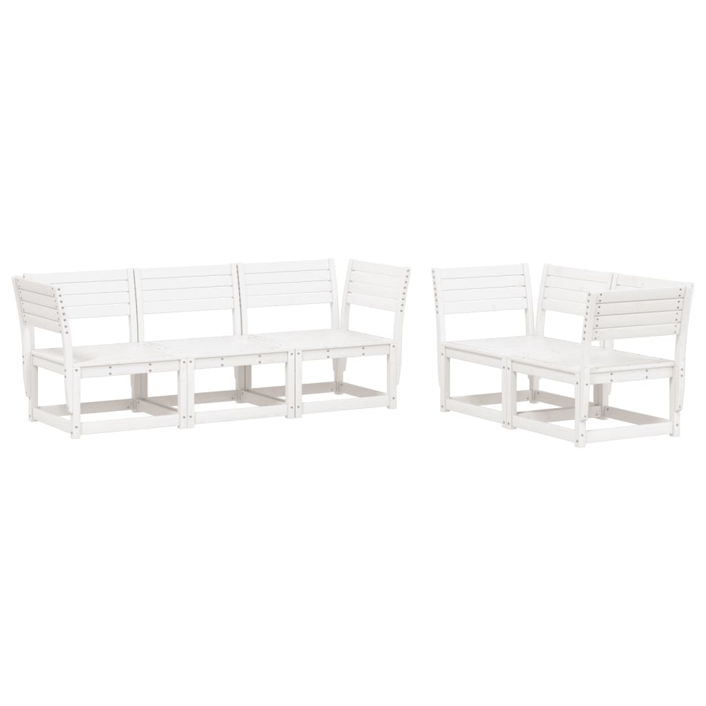 Set Salotto da Giardino 5 pz Bianco in Legno Massello di Pino 3216996