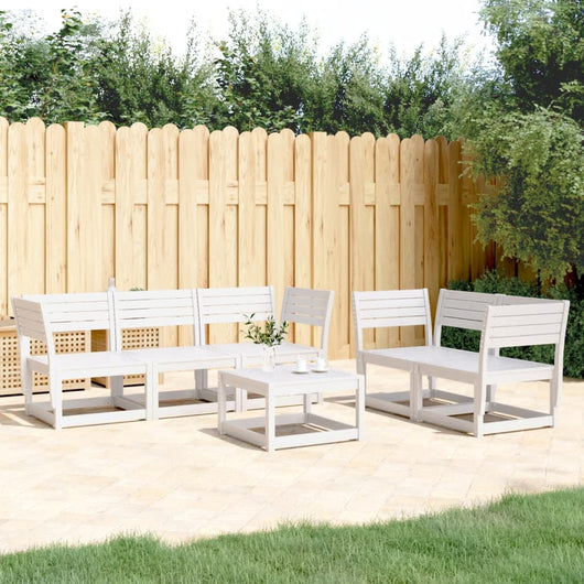 Set Salotto da Giardino 5 pz Bianco in Legno Massello di Pinocod mxl 88285