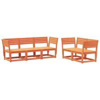 Set Divani da Giardino 5 pz Marrone Cera Legno Massello Pino 3216997