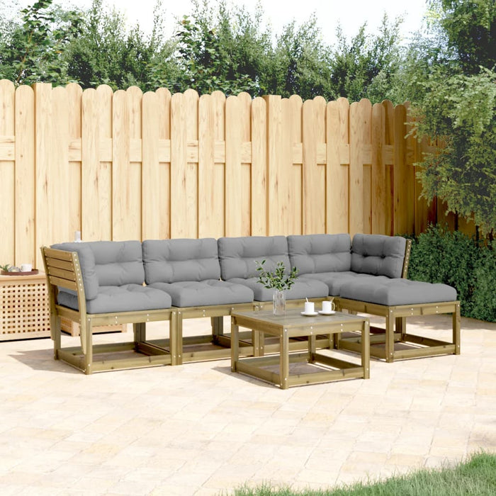 Set Divani da Giardino 5pz con Cuscini Legno Impregnato di Pino 3217009