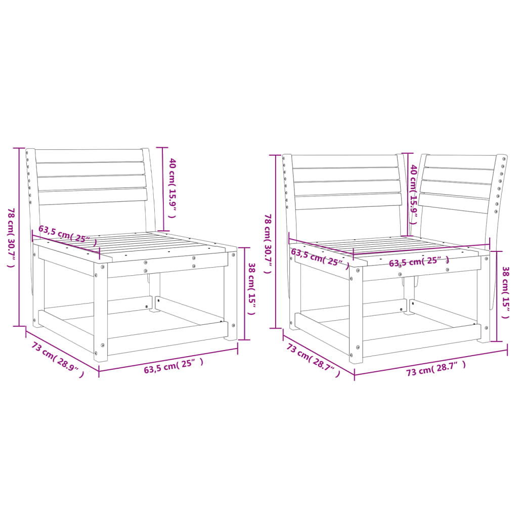 Set Divani da Giardino 6 pz in Legno Impregnato di Pino 3217019